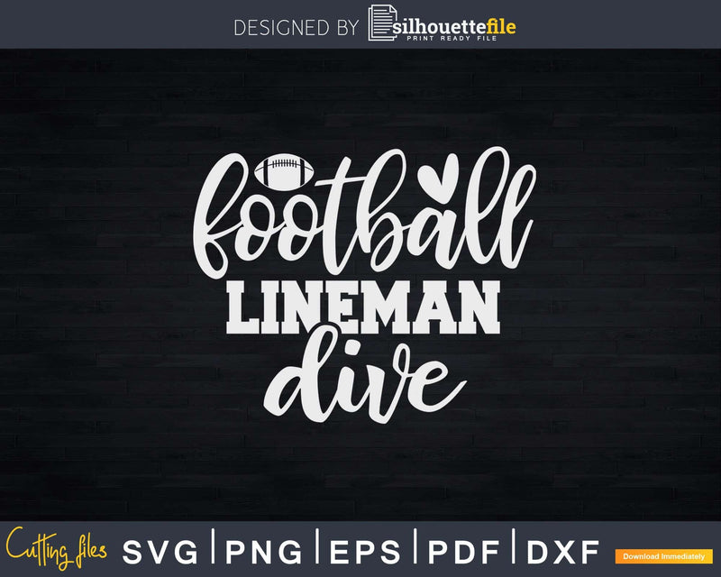 Football Lineman Girl Dive Svg Dxf Cricut Files