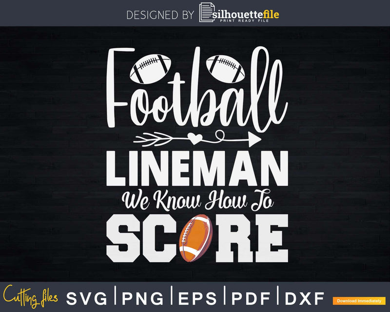 Football Lineman Score Svg Dxf Cricut Files