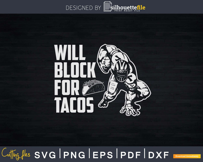 Football Lineman Tacos Offensive Defensive Player Svg Dxf