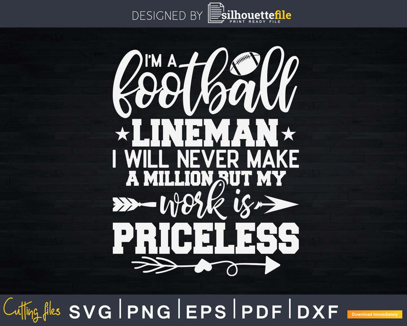 Football Lineman Work Offensive Svg Dxf Cricut Files