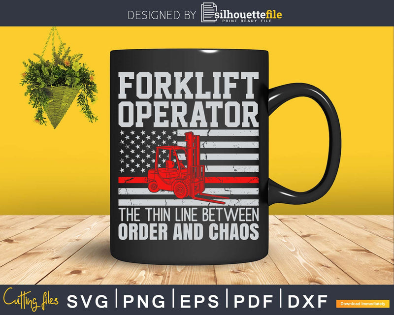 Forklift Operator The Thin Line American Flag Svg Png