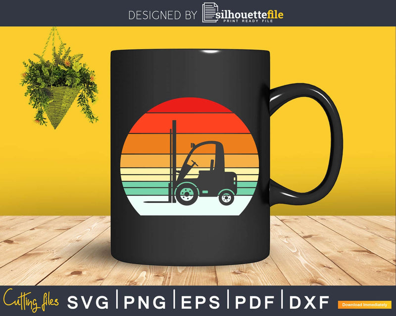 Forklift Operator Truck Driver Retro Style Svg Png Cricut