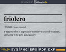 Friolero definition svg printable file