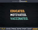 Frontline Workers Educated Motivated Vaccinated Svg Dxf Cut