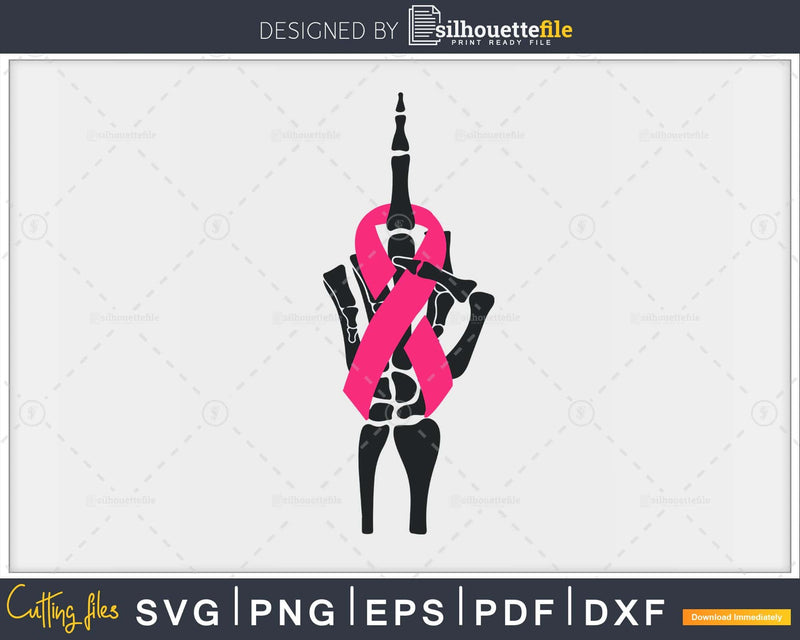 Fuck Breast Cancer Middle Finger Pink Ribbon Awareness svg