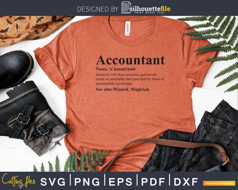 Funny Accountant Dictionary Definition Svg Png Cricut Files