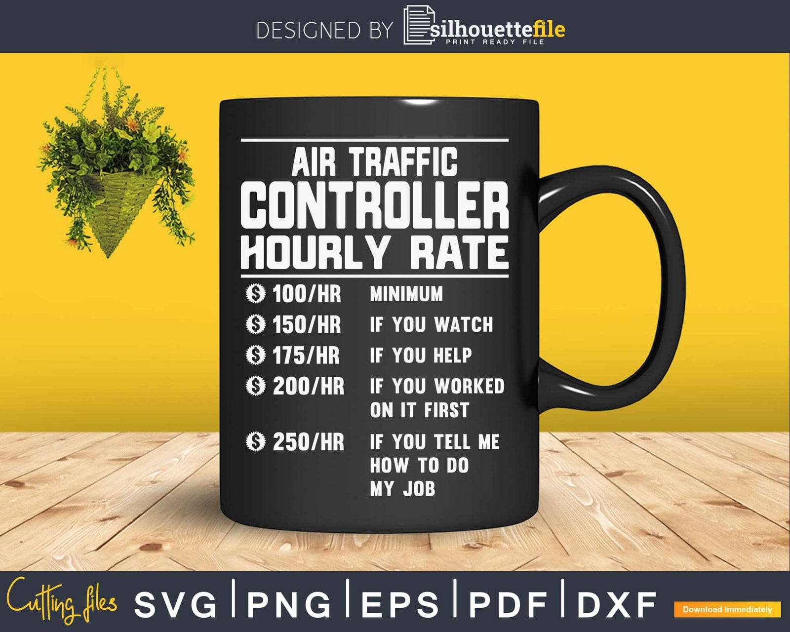 Funny Air Traffic Controller Hourly Rate Svg Png Cricut Silhouettefile