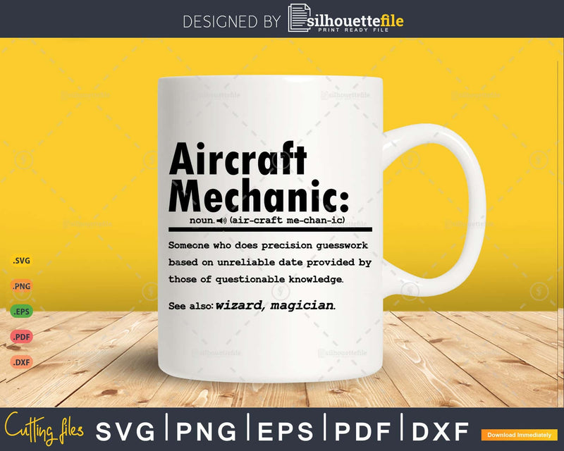 Funny Aircraft Mechanic Definition Graduation Gift
