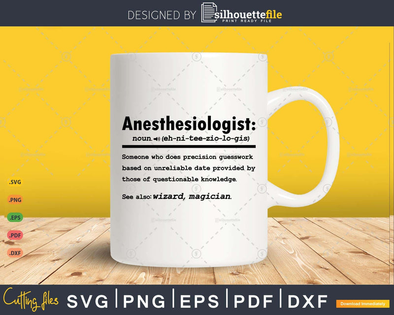 Funny Anesthesiologist Definition Graduation Gift