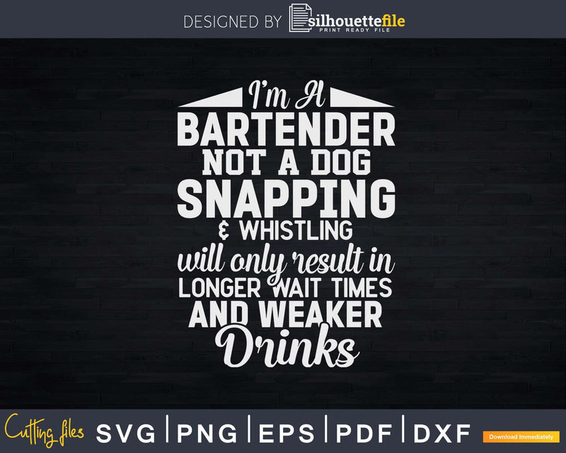 Funny Bartender Be Nice to Bartenders Server Drinks Svg Png