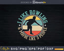 Funny Bowling Vintage I Like Maybe 3 People T-shirt Design