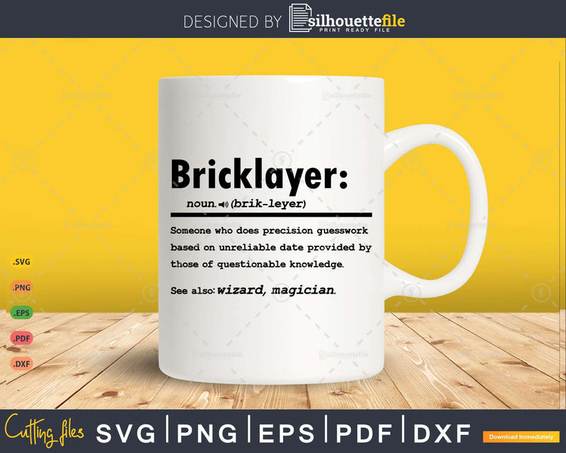 Funny Bricklayer Definition Graduation Gift