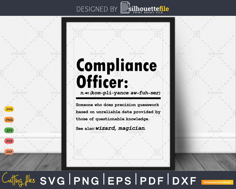 Funny Compliance Officer Definition Graduation Gift