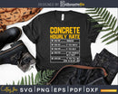 Funny Concrete Hourly Rate Svg Digital Cut File