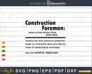 Funny Construction Foreman Definition Graduation Gift