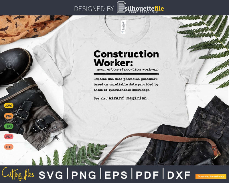 Funny Construction Worker Definition Graduation Gift