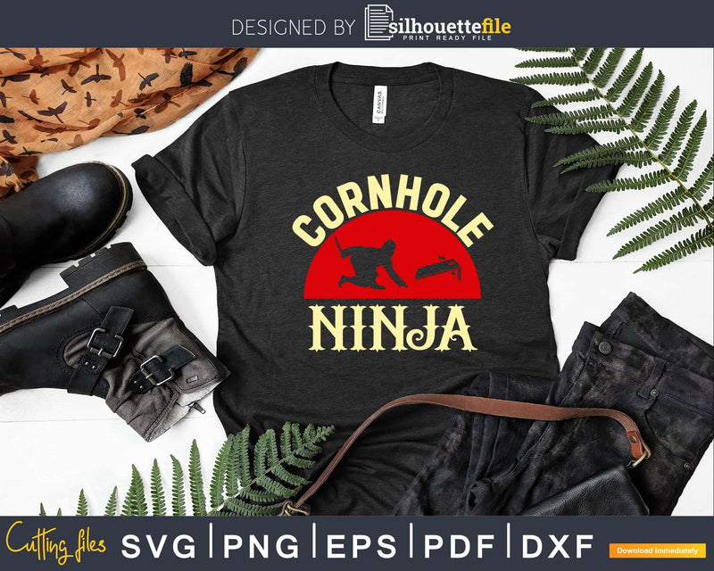 Funny Cornhole Ninja Team Player Champion Svg Dxf Png