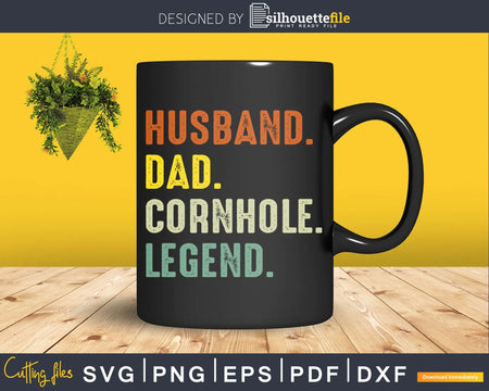 Funny Cornhole Vintage Husband Dad Legend Shirt Svg Design