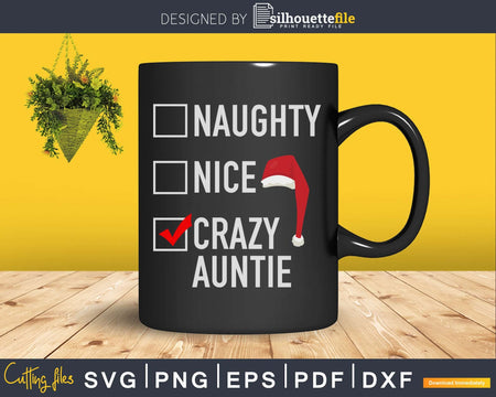Funny Crazy Auntie Christmas svg png cricut craft