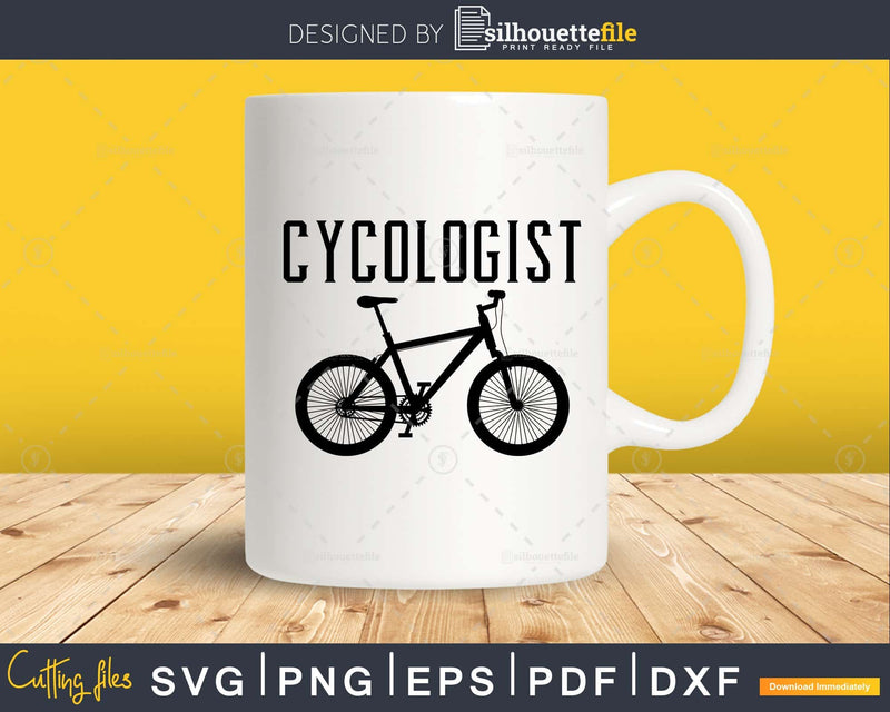 Funny Cycologist Cycle Psychology Bike svg design printable