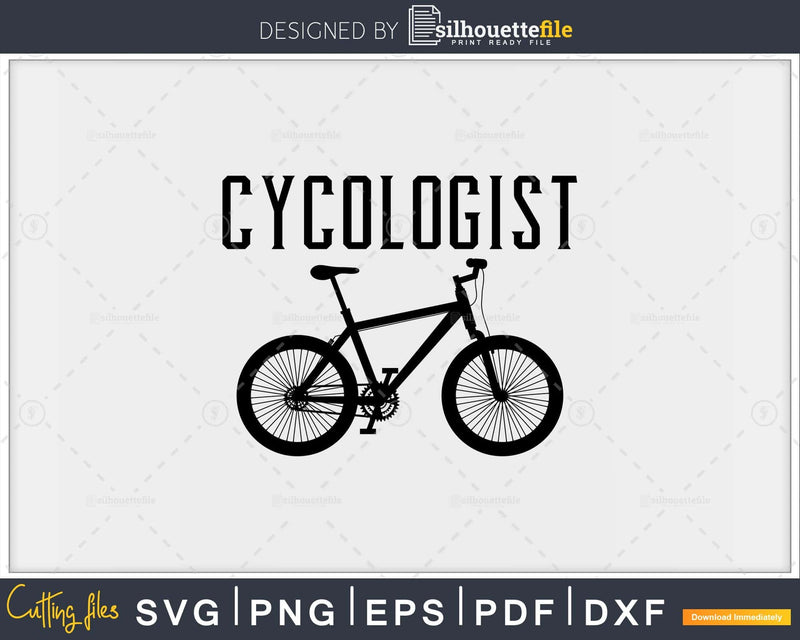 Funny Cycologist Cycle Psychology Bike svg design printable