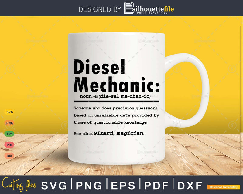 Funny Diesel Mechanic Definition Graduation Gift