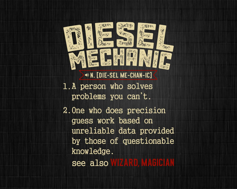 Funny Diesel Mechanic meaning t shirts vintage design