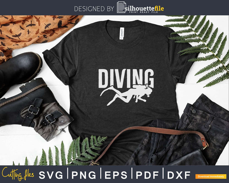 Funny Diving Scuba Divers Png Svg Dxf Cut Files