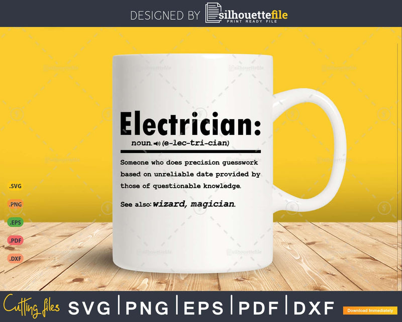Funny Electrician Definition Graduation Gift