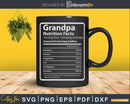 Funny Grandpa Nutrition Facts Svg Dxf Print-Ready Cut Files