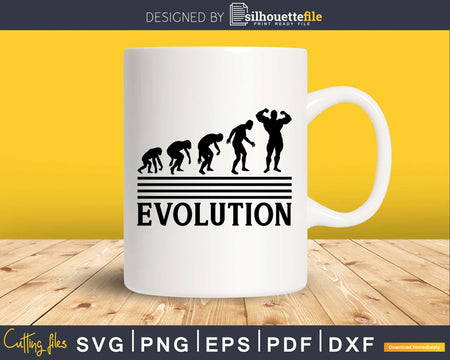 Funny Gym Workout Fitness Exercise Evolution svg printable