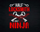 Funny Half Locksmith Ninja Lock Picking Svg Png Merch-Ready
