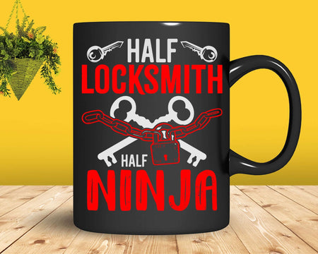 Funny Half Locksmith Ninja Lock Picking Svg Png Merch-Ready
