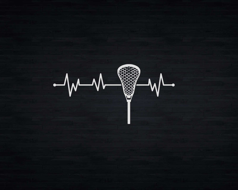 Funny Heartbeat Lacrosse Player Svg Png Cricut Files