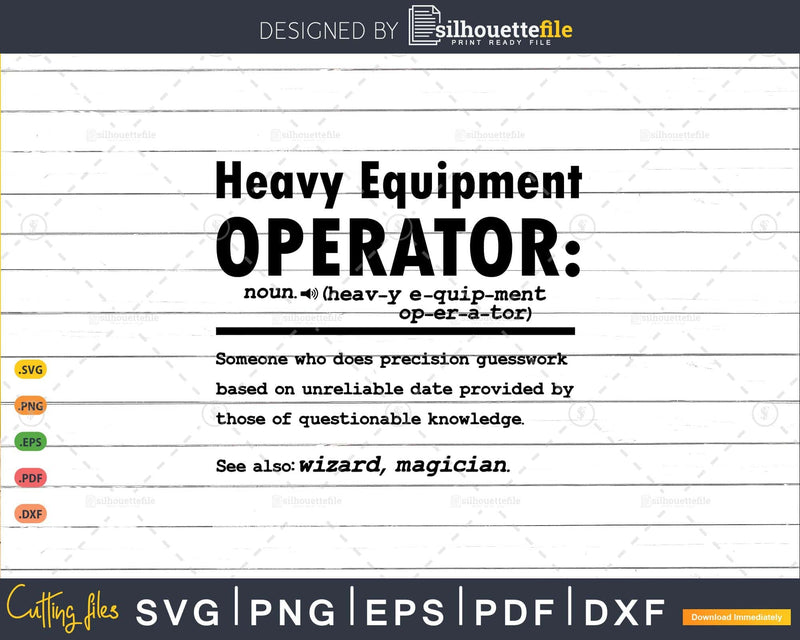 Funny Heavy Equipment Operator Definition Graduation Gift