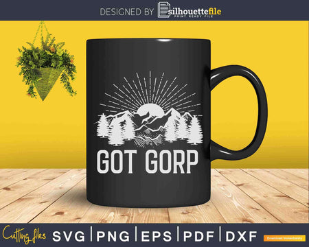 Funny Hiking Got Gorp Low Poly Svg Cricut Cut Files