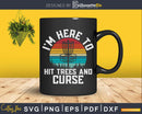 Funny Hit Trees and Curse Retro Disc Golf Svg Craft Cut File