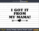 Funny I got it from my mama svg dxf cut t shirt design