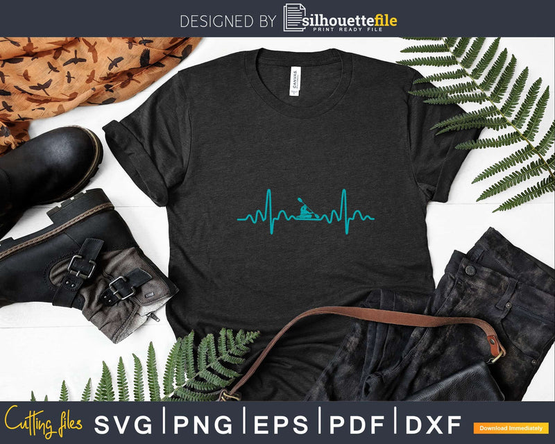 Funny Kayaking Heartbeat Svg Digital Art Cut Files