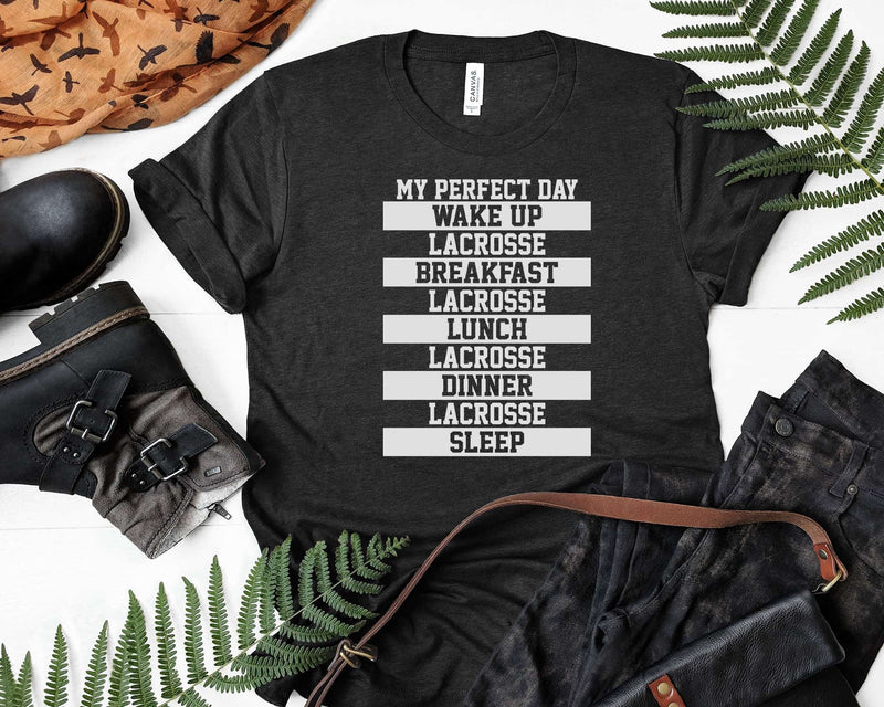 Funny Lacrosse Player Gift ’My Perfect Day’ Love Svg
