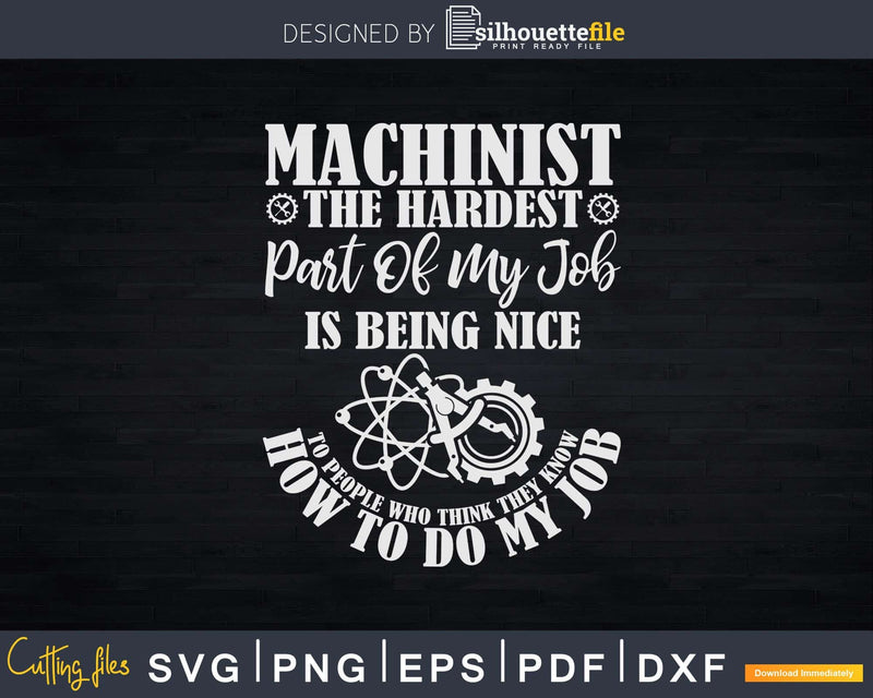Funny Machinist Sarcastic Machine Operator Svg Shirt Design