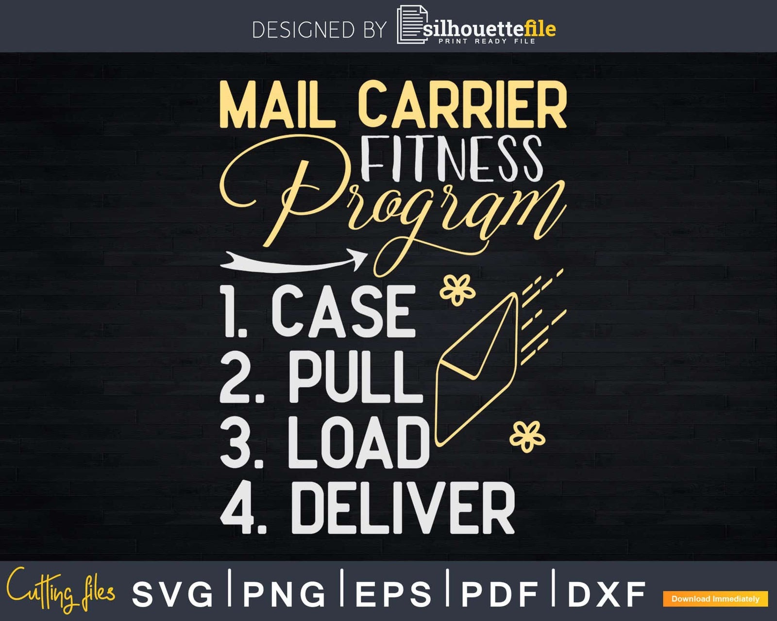 Funny Mail Carrier Program Postal Worker Svg Digital Files | Silhouettefile