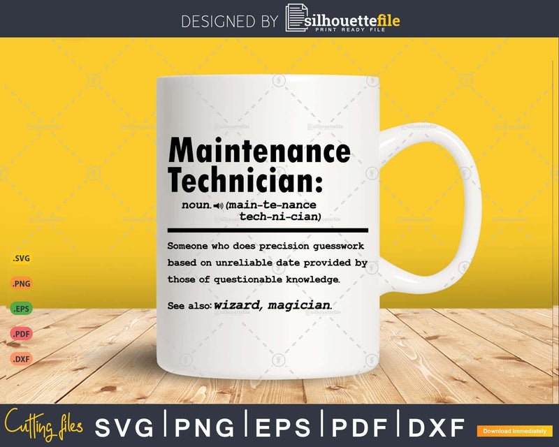 Funny Maintenance Technician Definition Graduation Gift