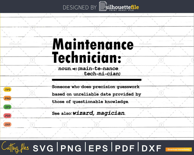 Funny Maintenance Technician Definition Graduation Gift