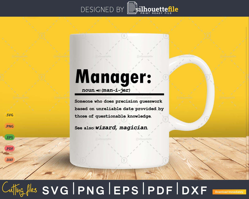 Funny Manager Definition Graduation Gift