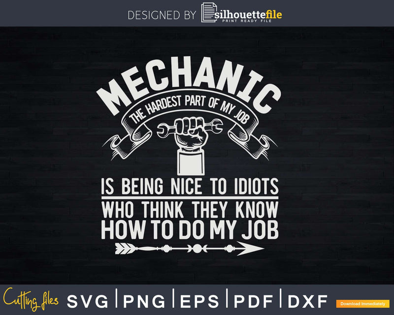 Funny Mechanic The Hardest Part Of My Job Png Svg Vector