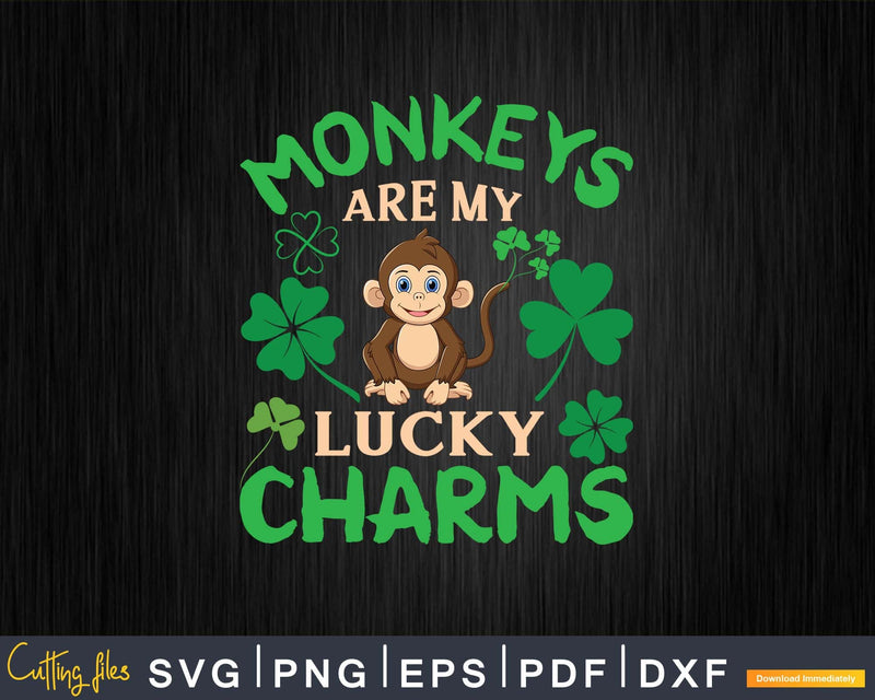 Funny Monkeys Are My Lucky Charms Monkey St Patrick’s Day