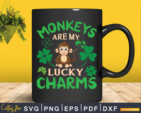 Funny Monkeys Are My Lucky Charms Monkey St Patrick’s Day