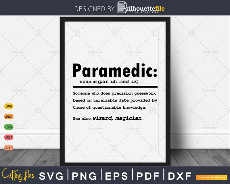 Funny Paramedic Definition Graduation Gift