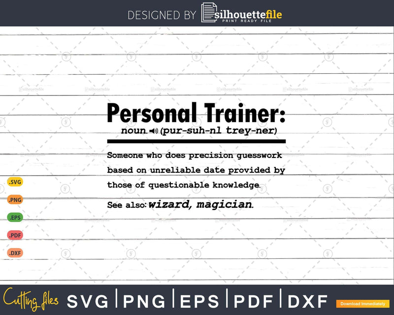 Funny Personal Trainer Definition Graduation